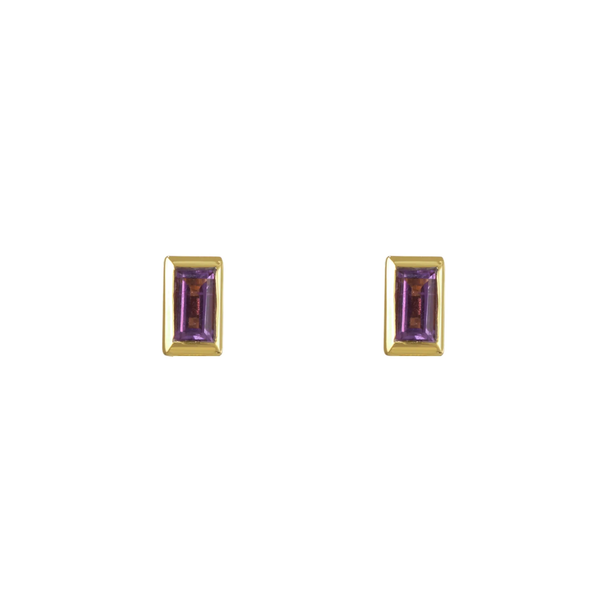 Rectangle Gemstone Glow Studs