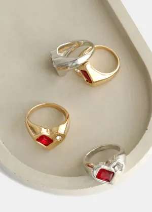 Red Gem & Star Ring