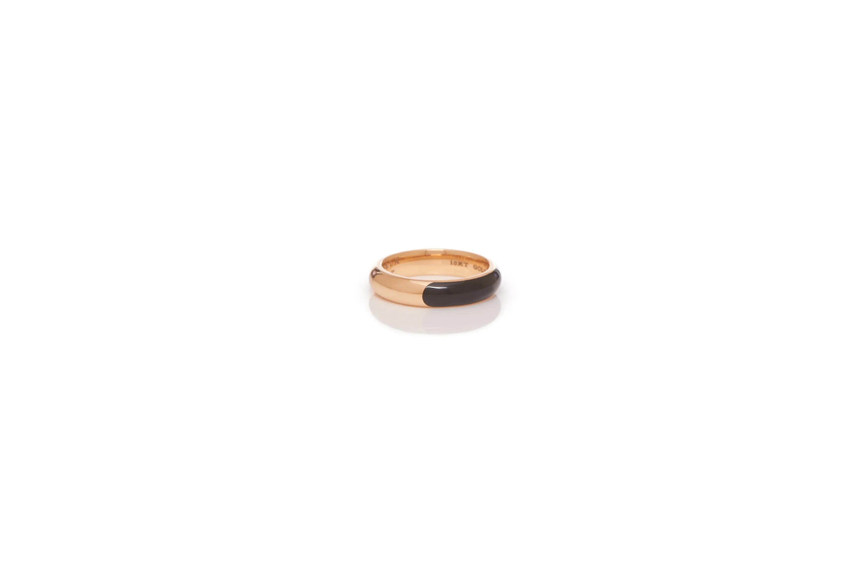 Ring in 18K Rose Gold & Vitreous Black Enamel