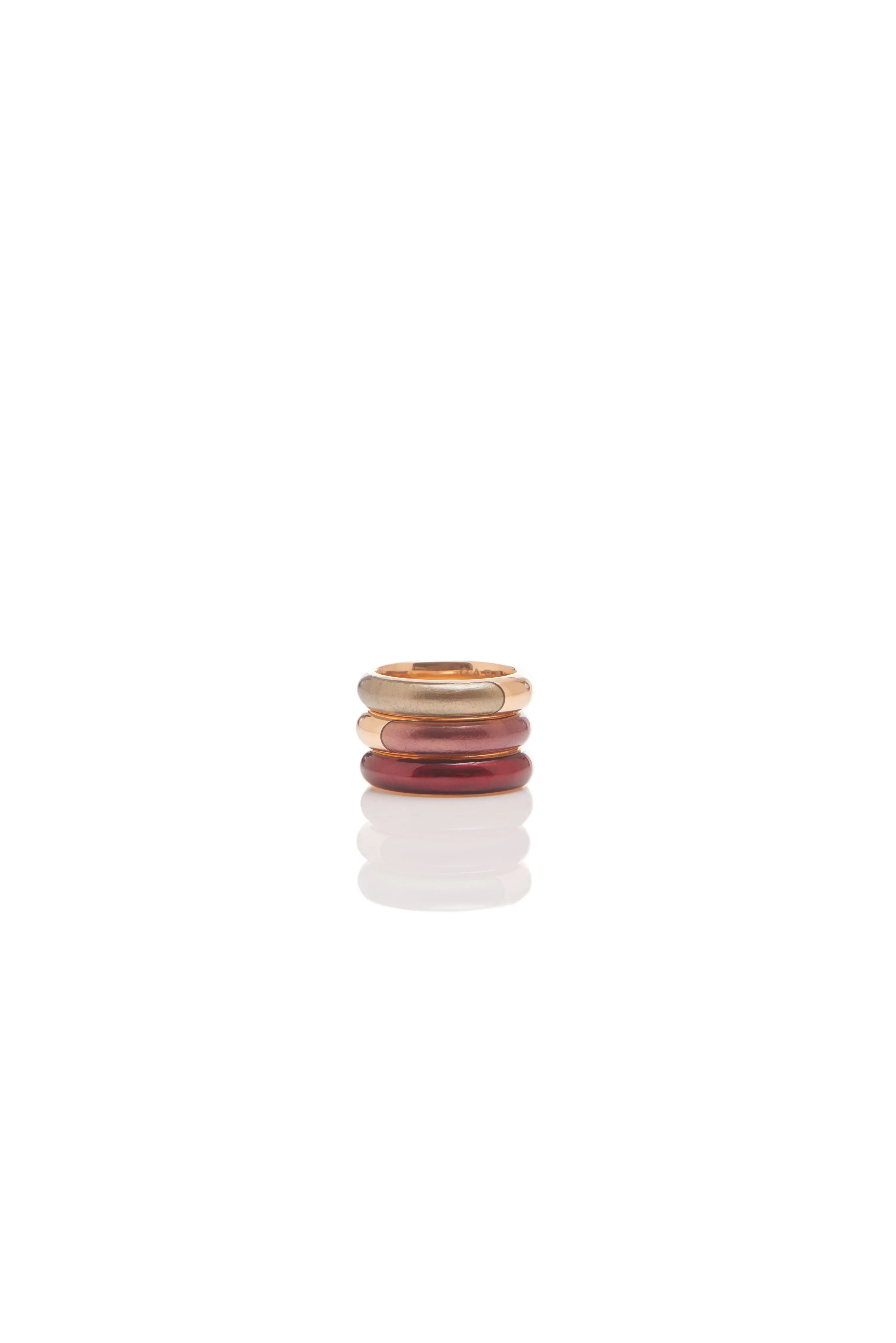 Ring in 18K Rose Gold & Vitreous Yellow Enamel