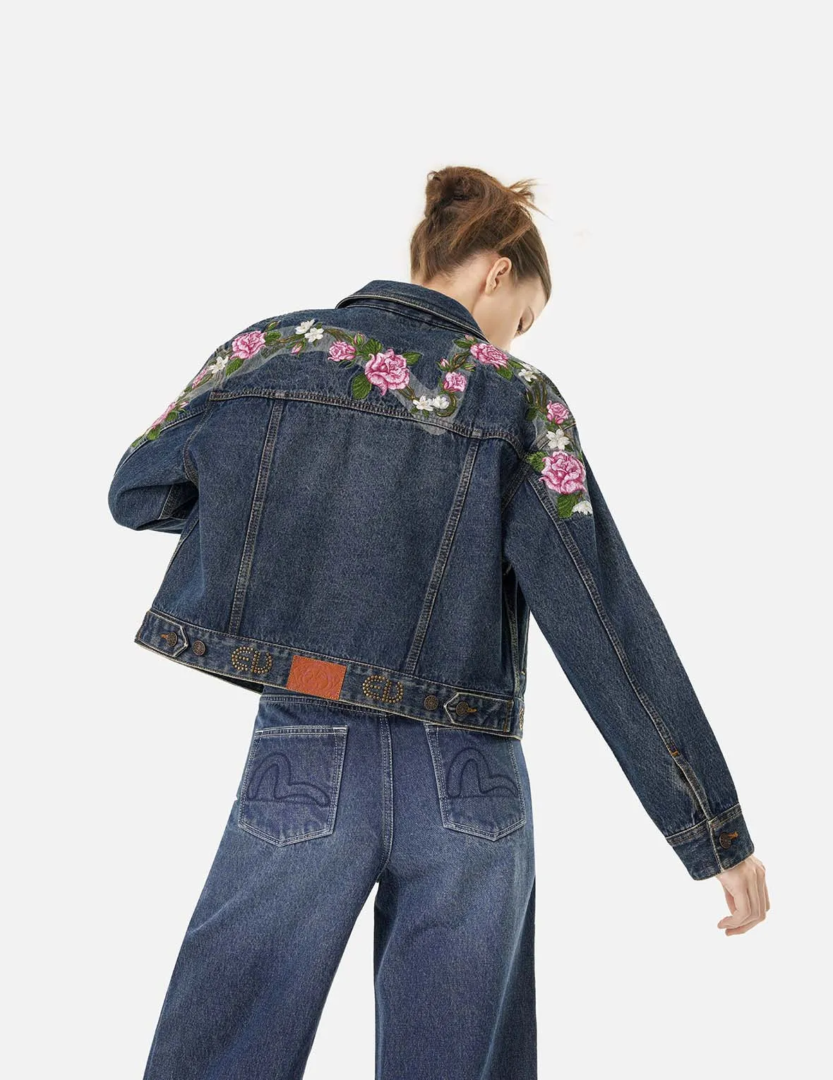 Roses Daicock with Studs Logo Loose Fit Denim Jacket