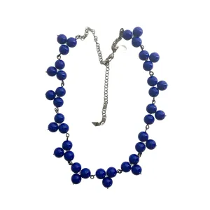 Royal Blue Beaded Tricot Necklace