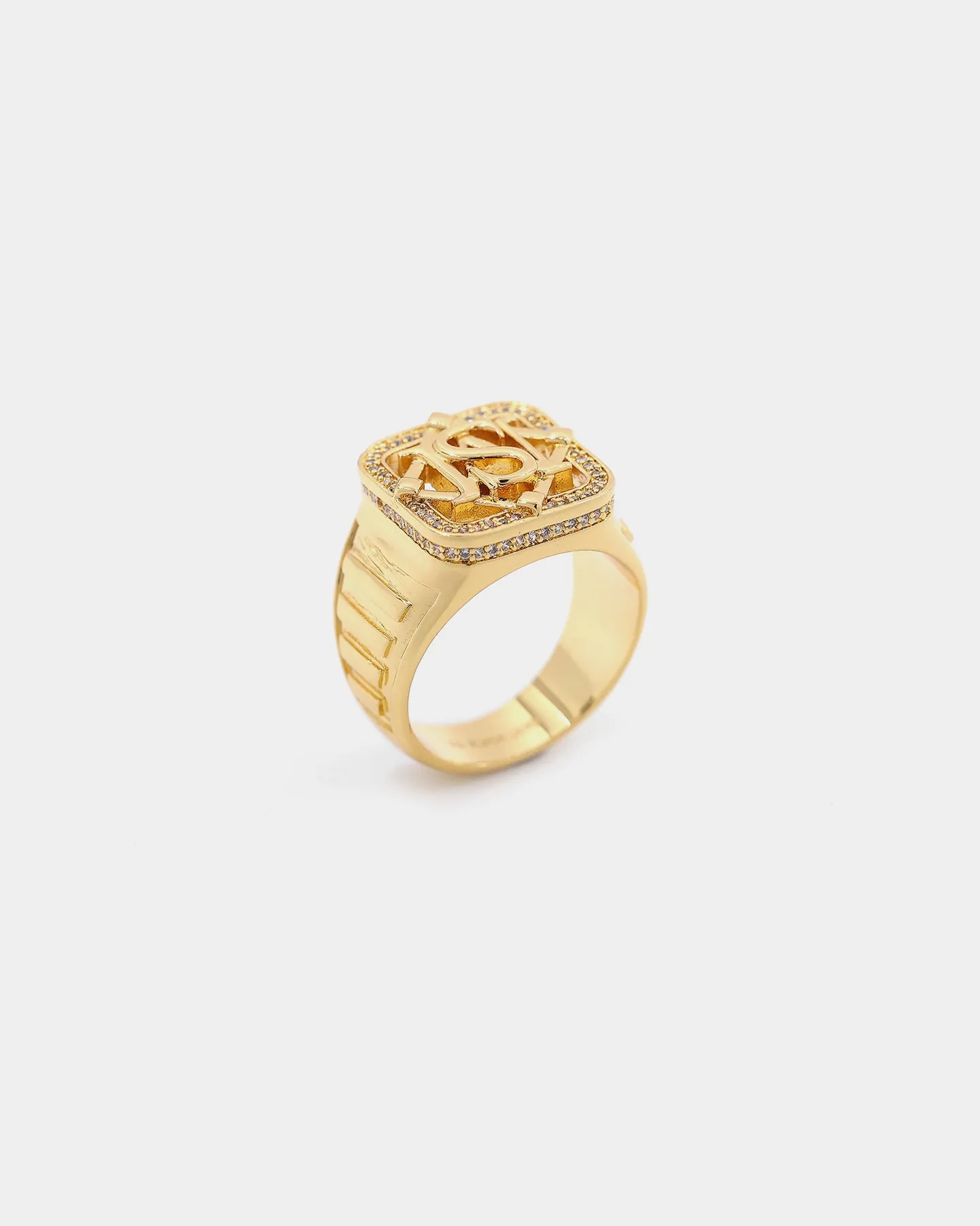 Saint Morta Men's Lineage Championship Ring Iced Gold