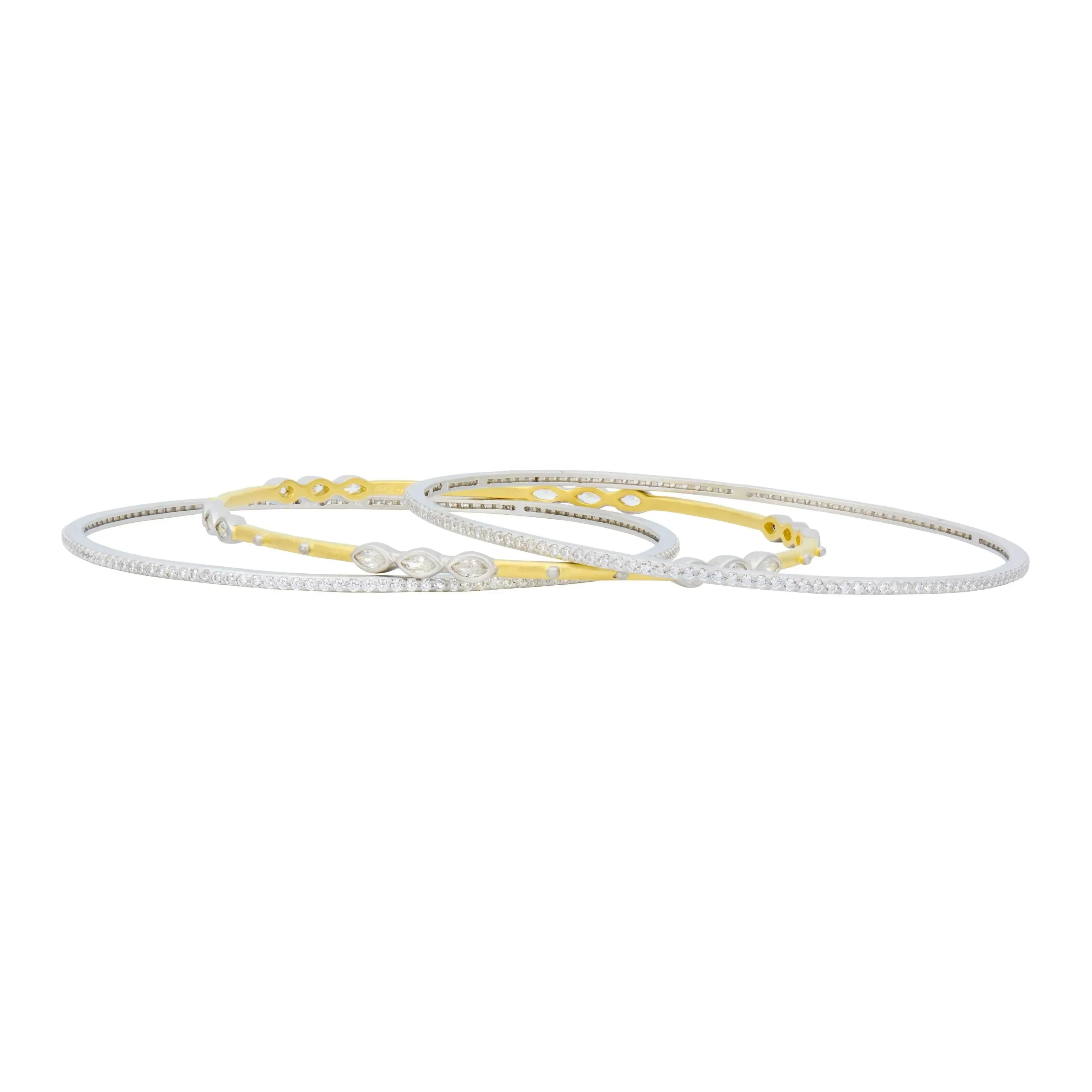 Signature Marquise Station 3-Stack Bangle