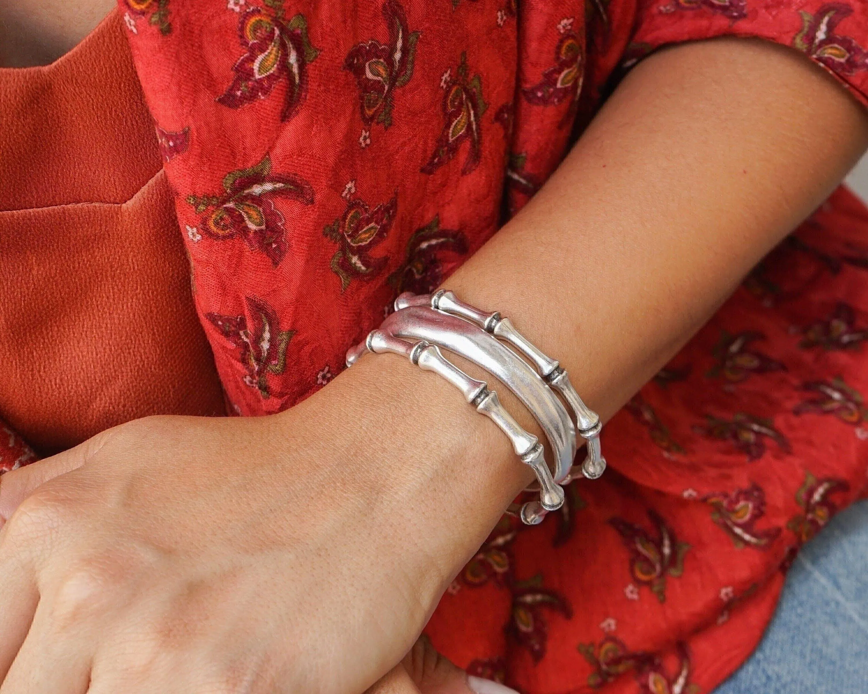 Silver Bamboo Cuff