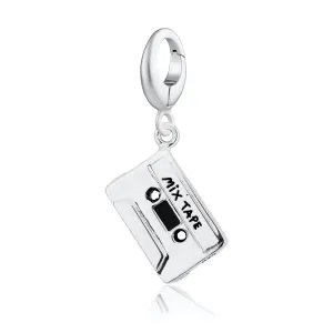 Silver Cassette Tape Charm