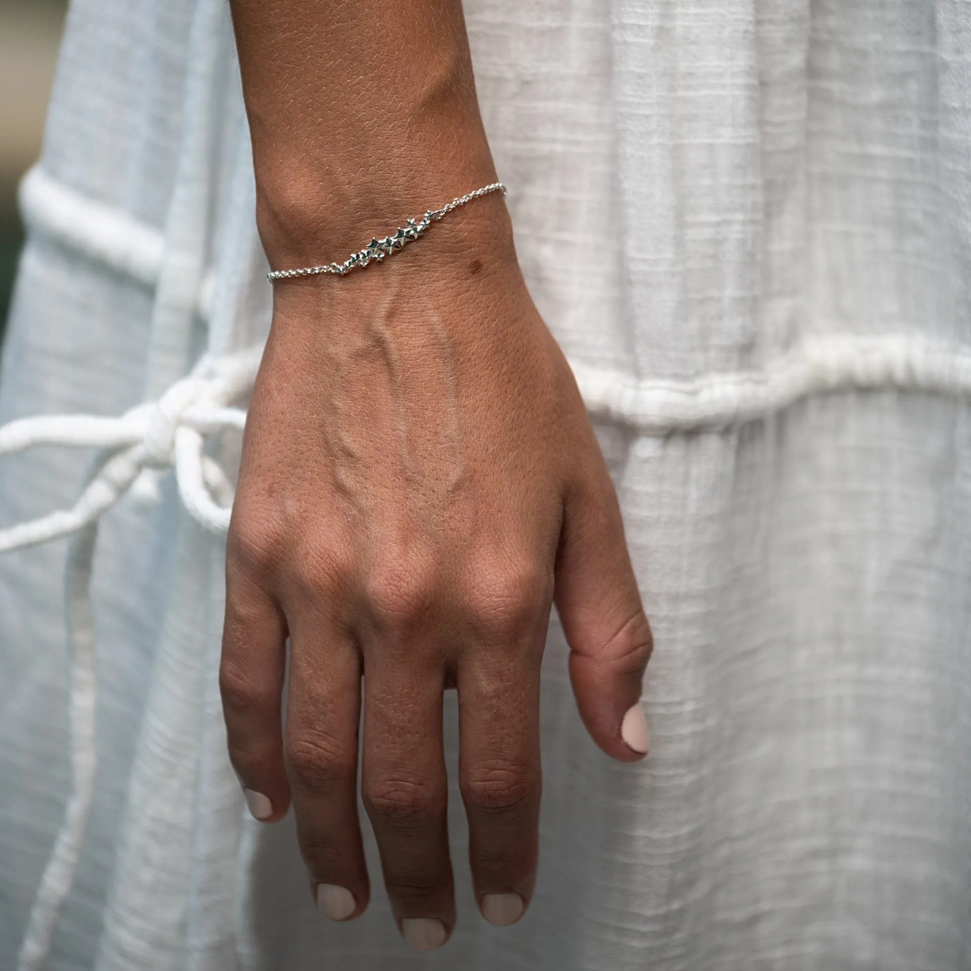 Silver Star Cluster Bracelet