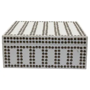 Small Studded White Canvas Box