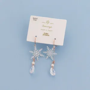 Snowflake and Teardrop Stone Earrings