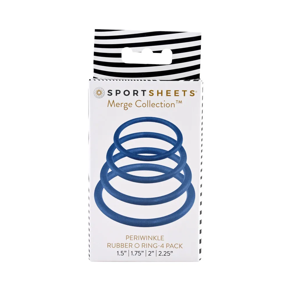 Sportsheets Merge Collection Periwinkle Rubber O-Ring 4-Pack