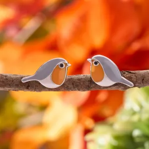 Sterling Silver Robin Studs