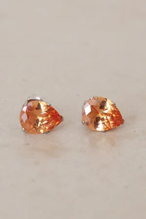 Teardrop Stud Earrings - Amber Yellow