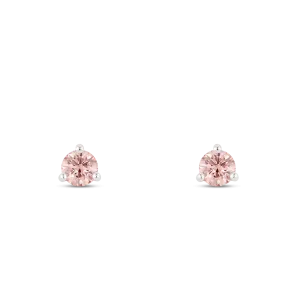 The Pink Mini Round Brilliant Solitaire Studs