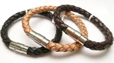 Thick Braided Leather Bracelet