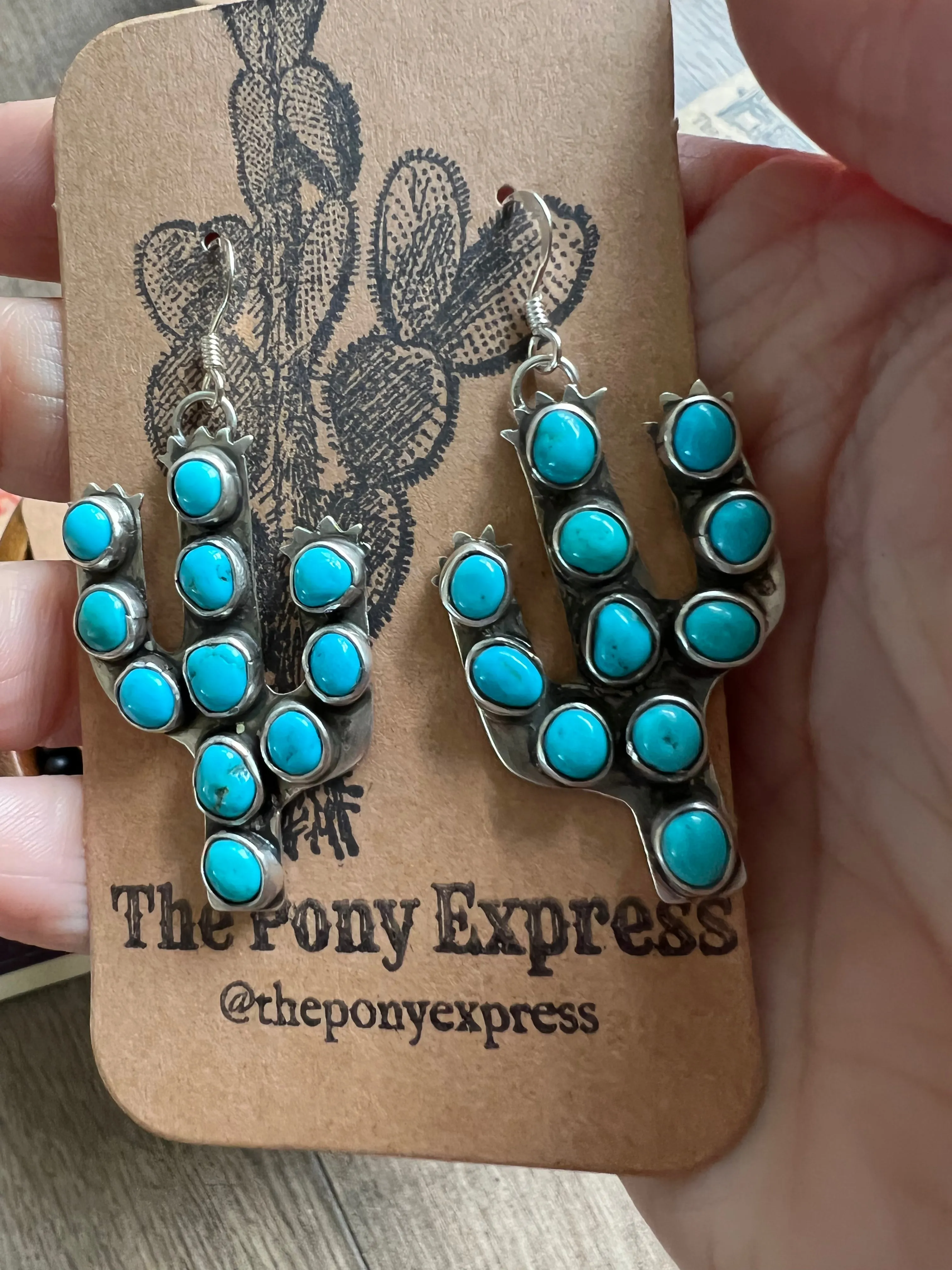 Turquoise Cactus Earrings