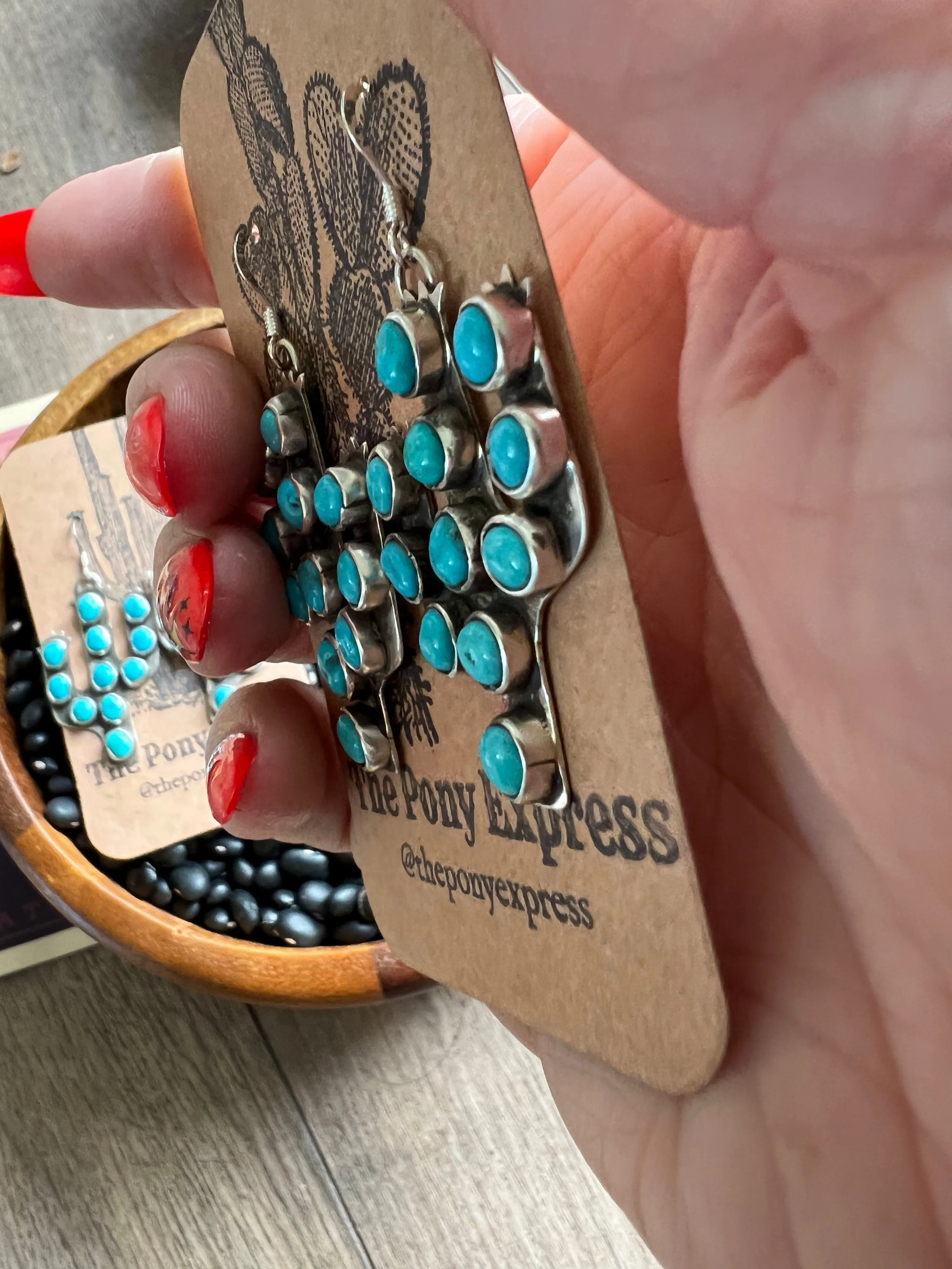 Turquoise Cactus Earrings