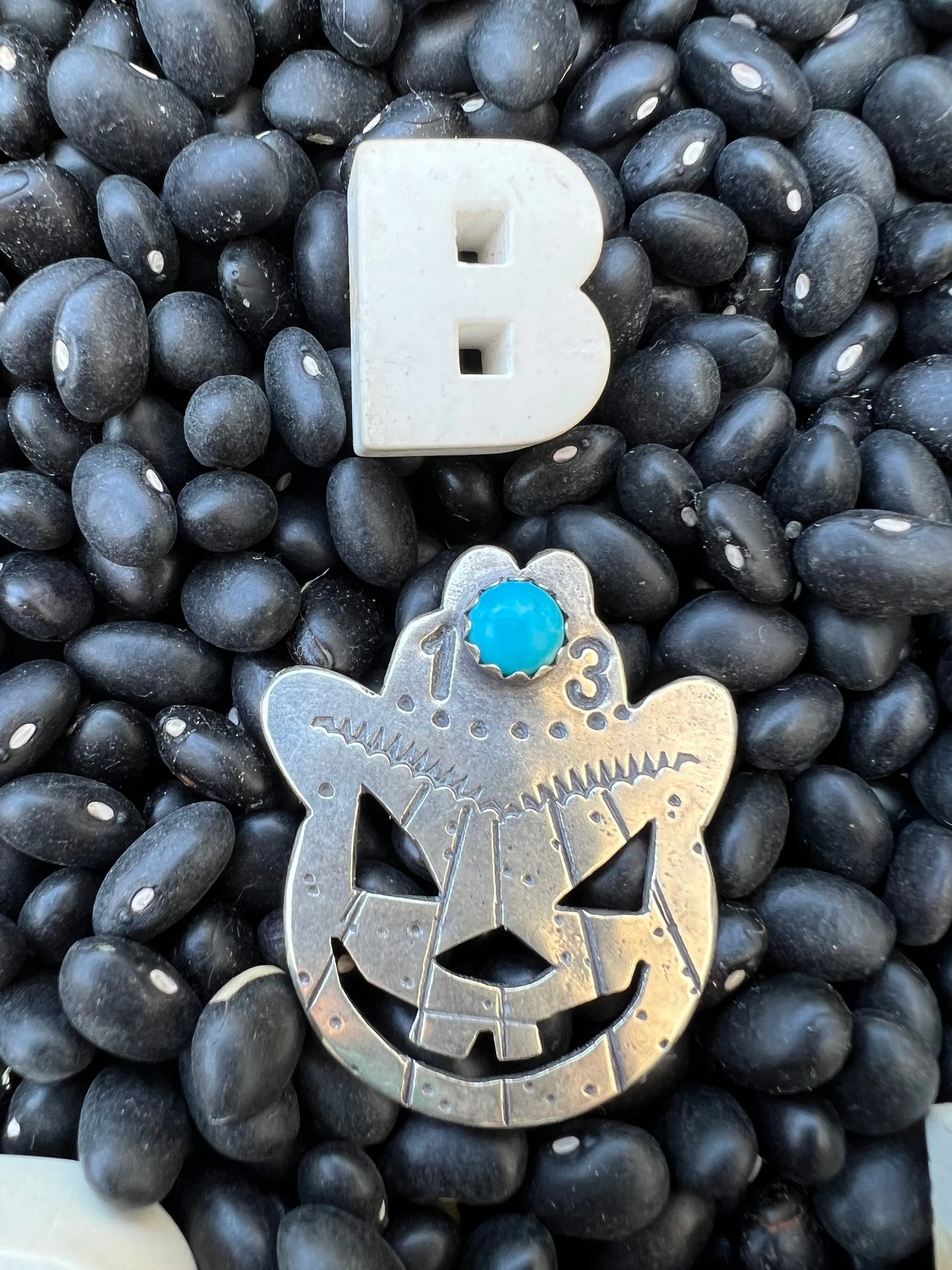 Turquoise Cowboy Jack O Lantern Pendant