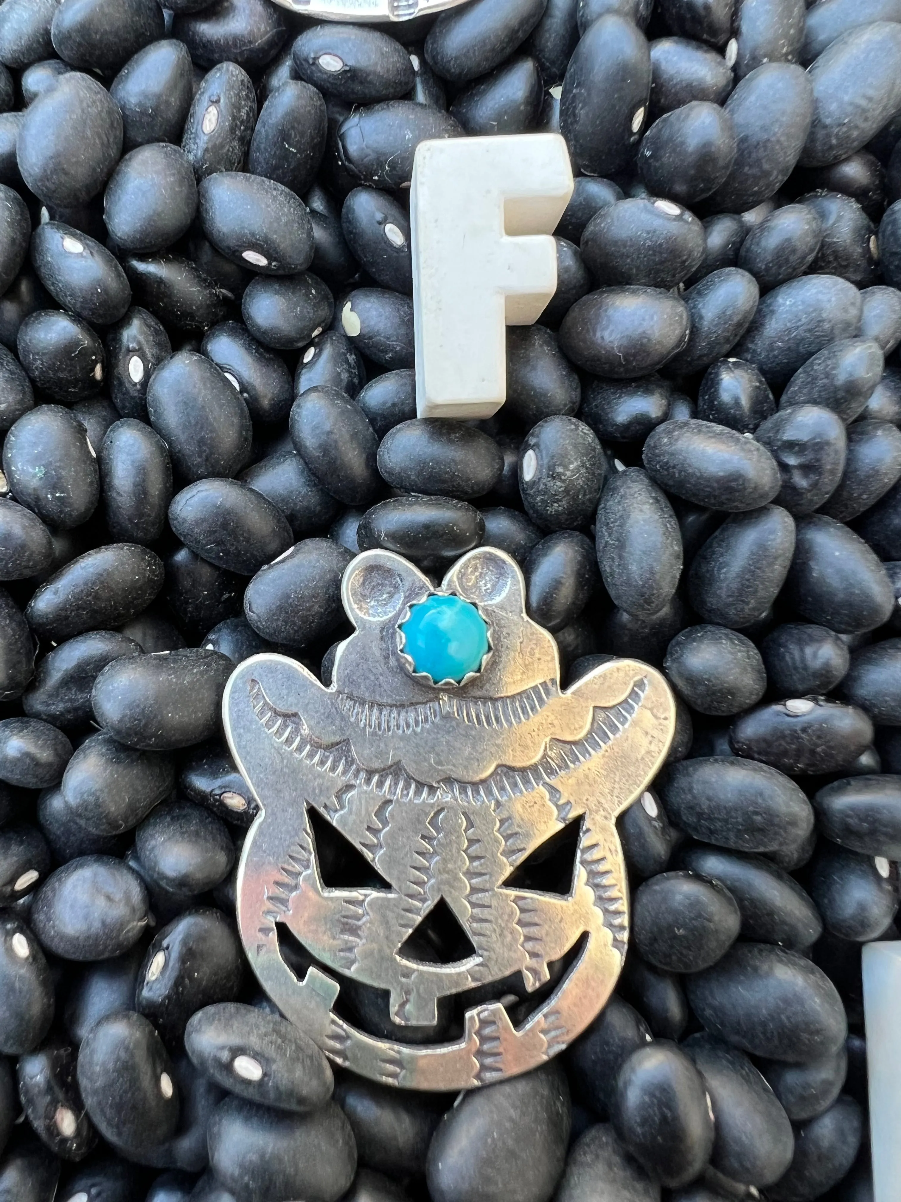 Turquoise Cowboy Jack O Lantern Pendant