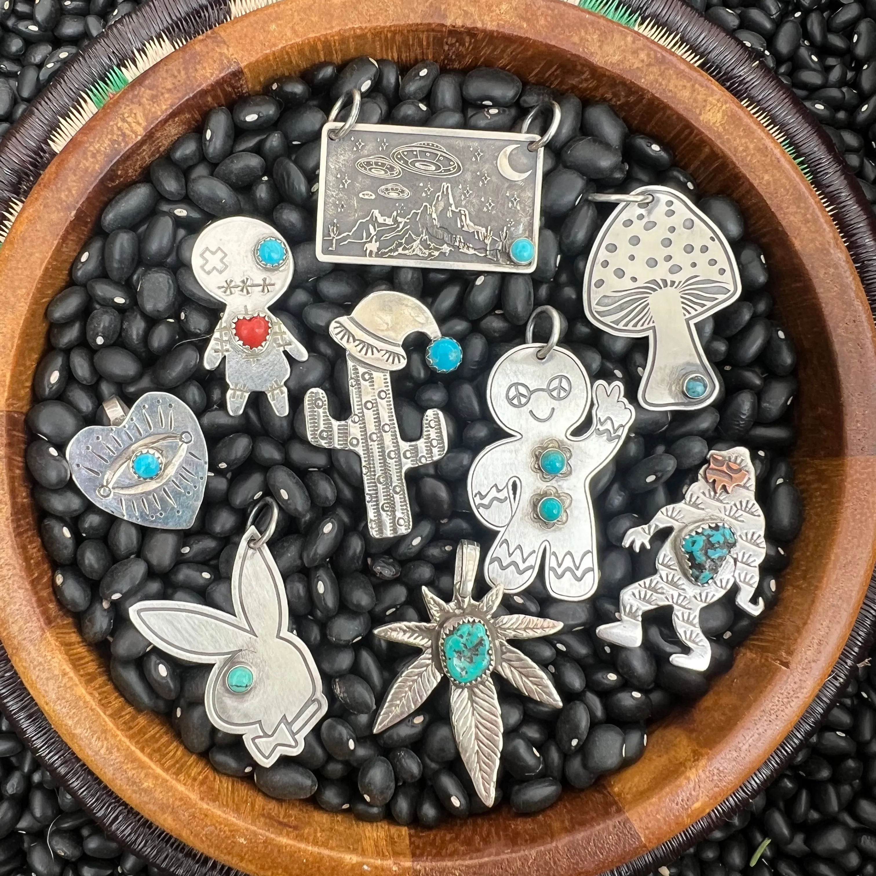 Turquoise Voodoo Doll Pendant