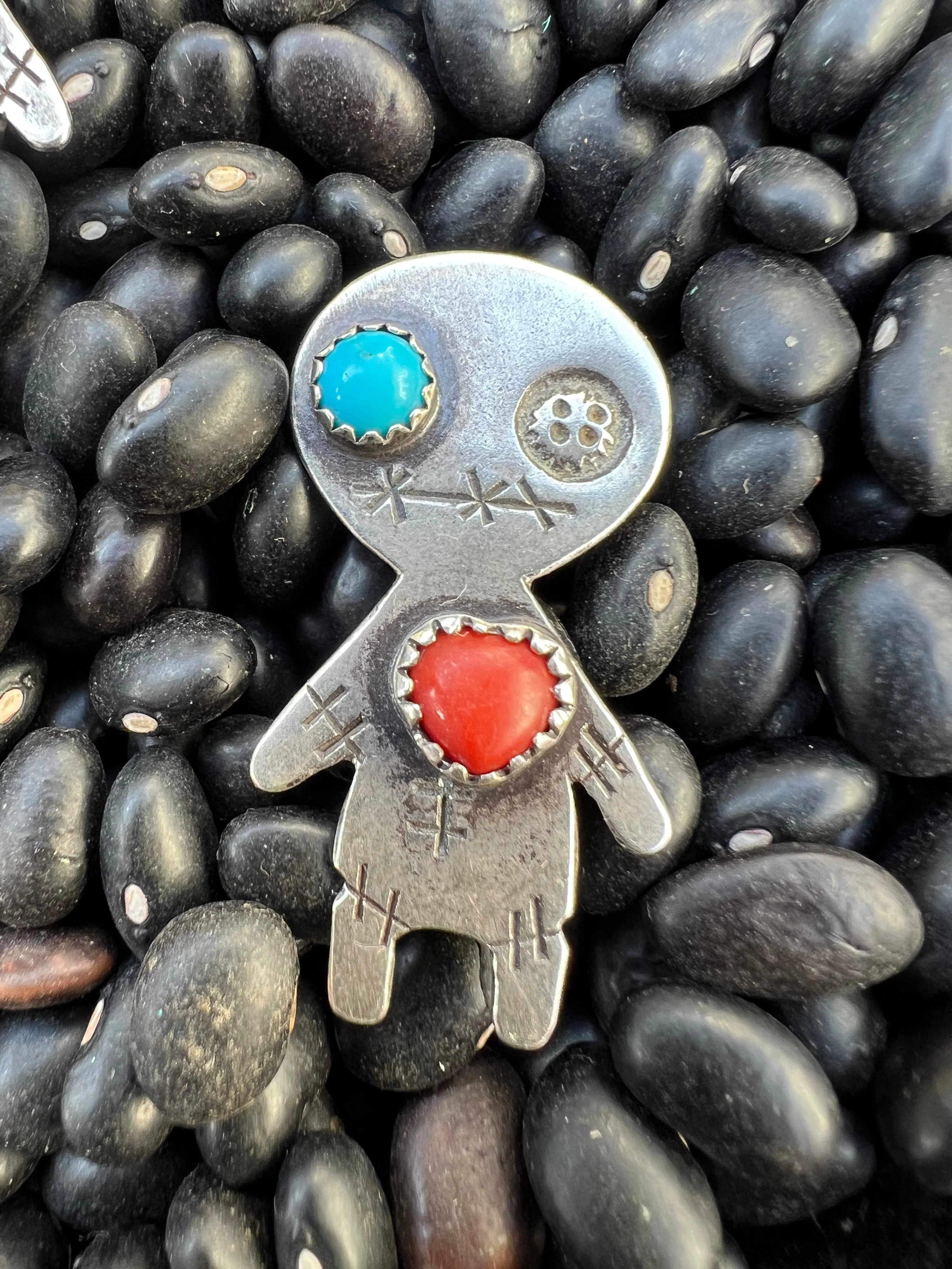 Turquoise Voodoo Doll Pendant