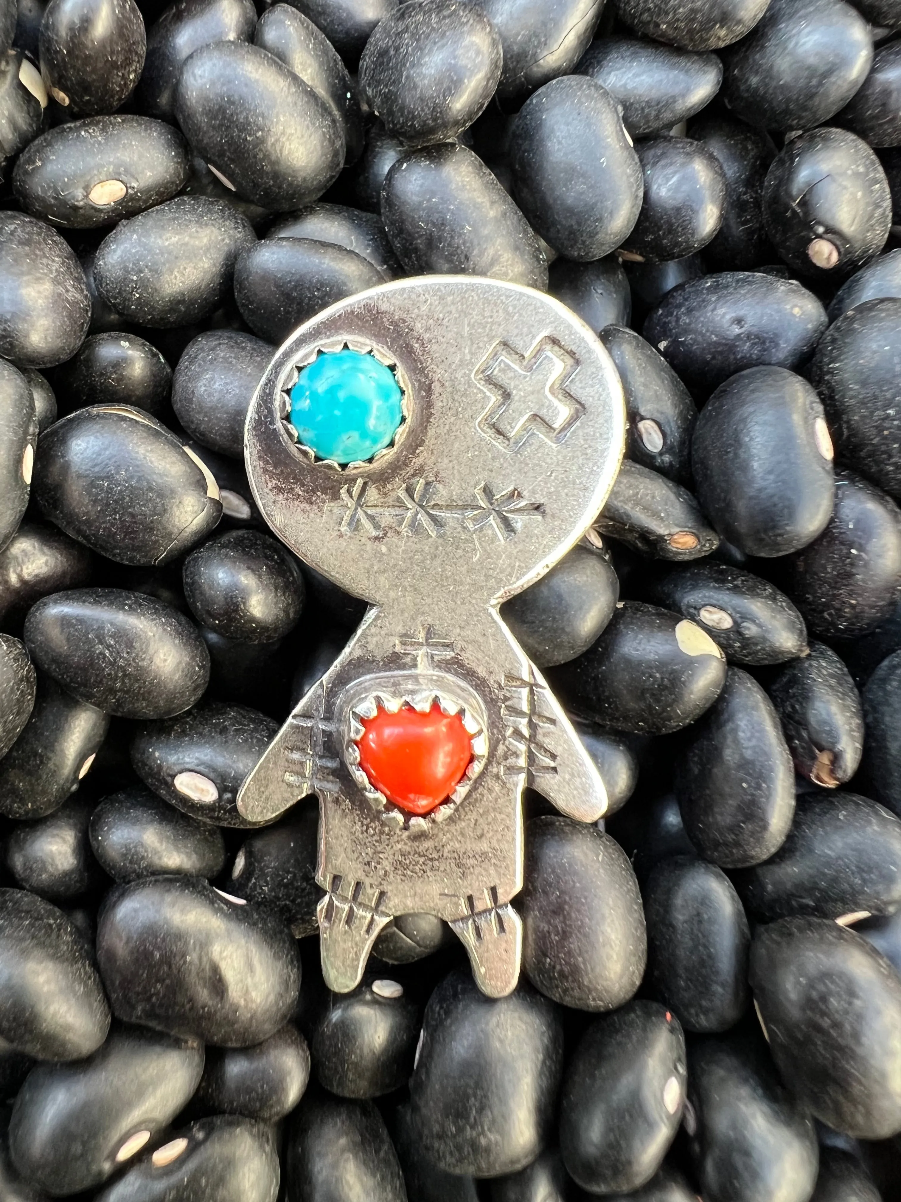 Turquoise Voodoo Doll Pendant