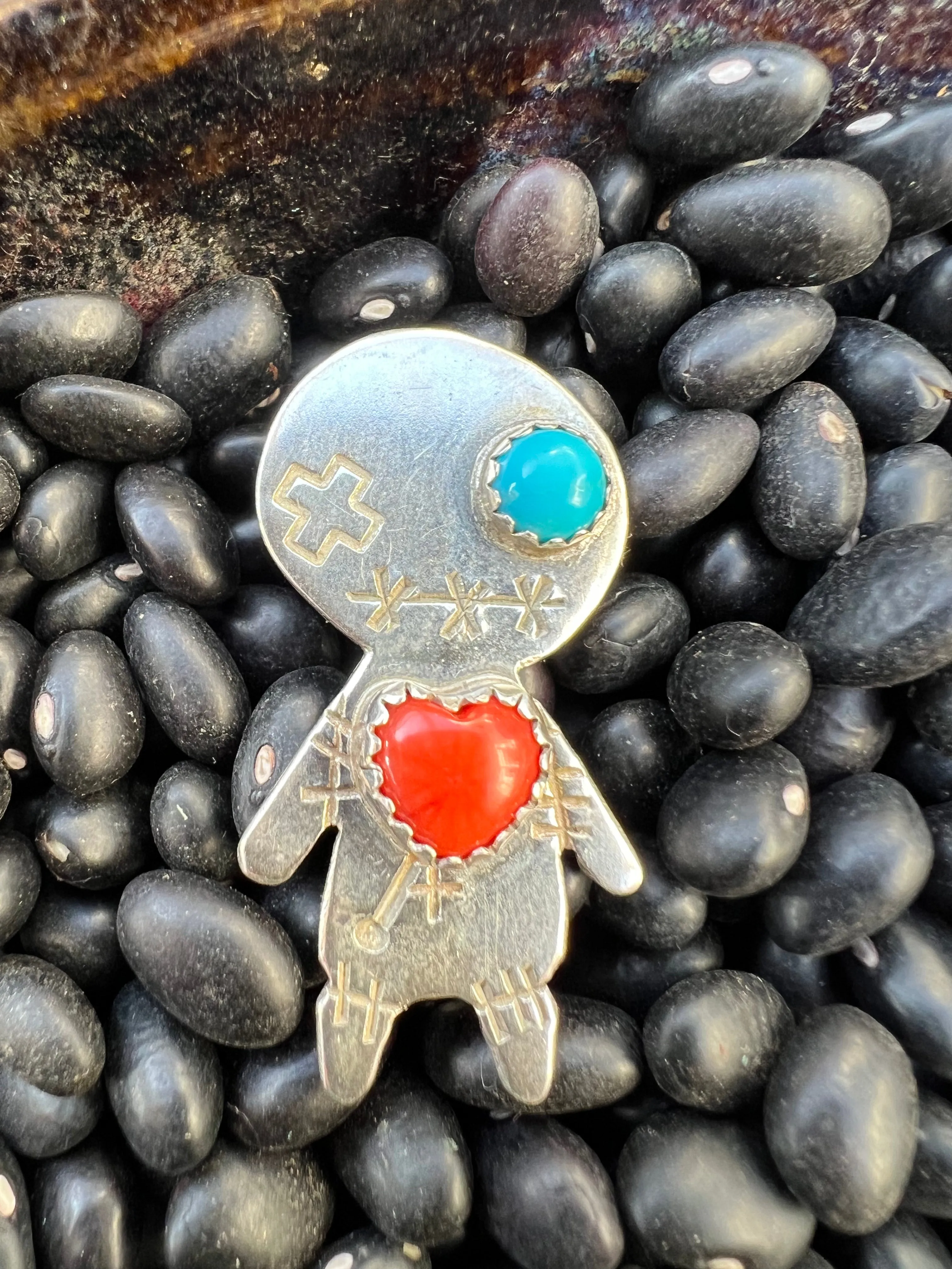 Turquoise Voodoo Doll Pendant