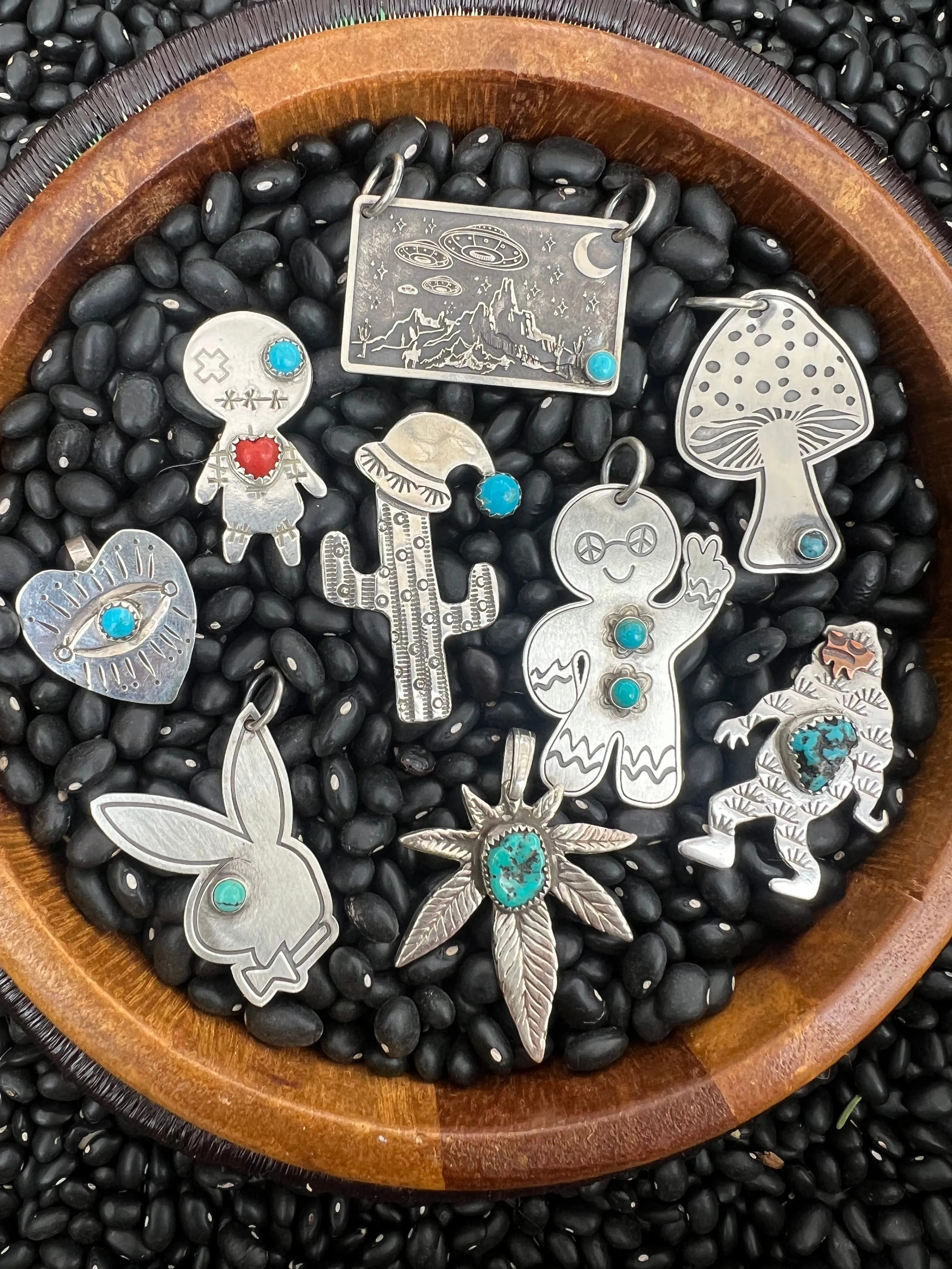 Turquoise Voodoo Doll Pendant