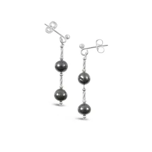 Twist Pearl Earrings Midnight