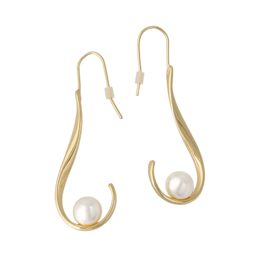 Twisty Curl Pearl Earrings