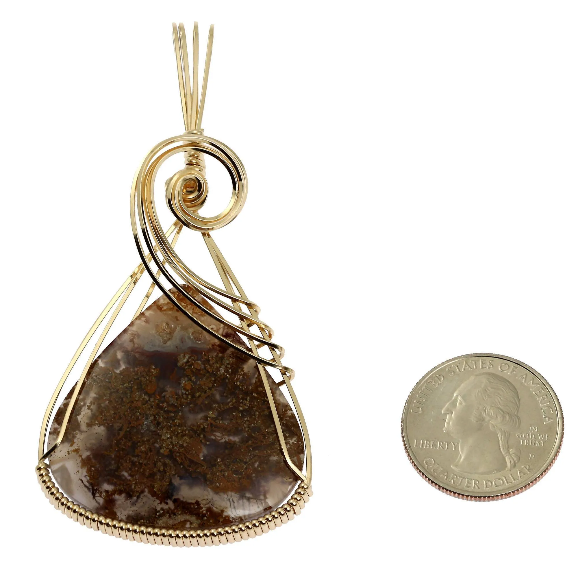 West Texas Agate 14K Gold-filled Wire Wrapped Pendant