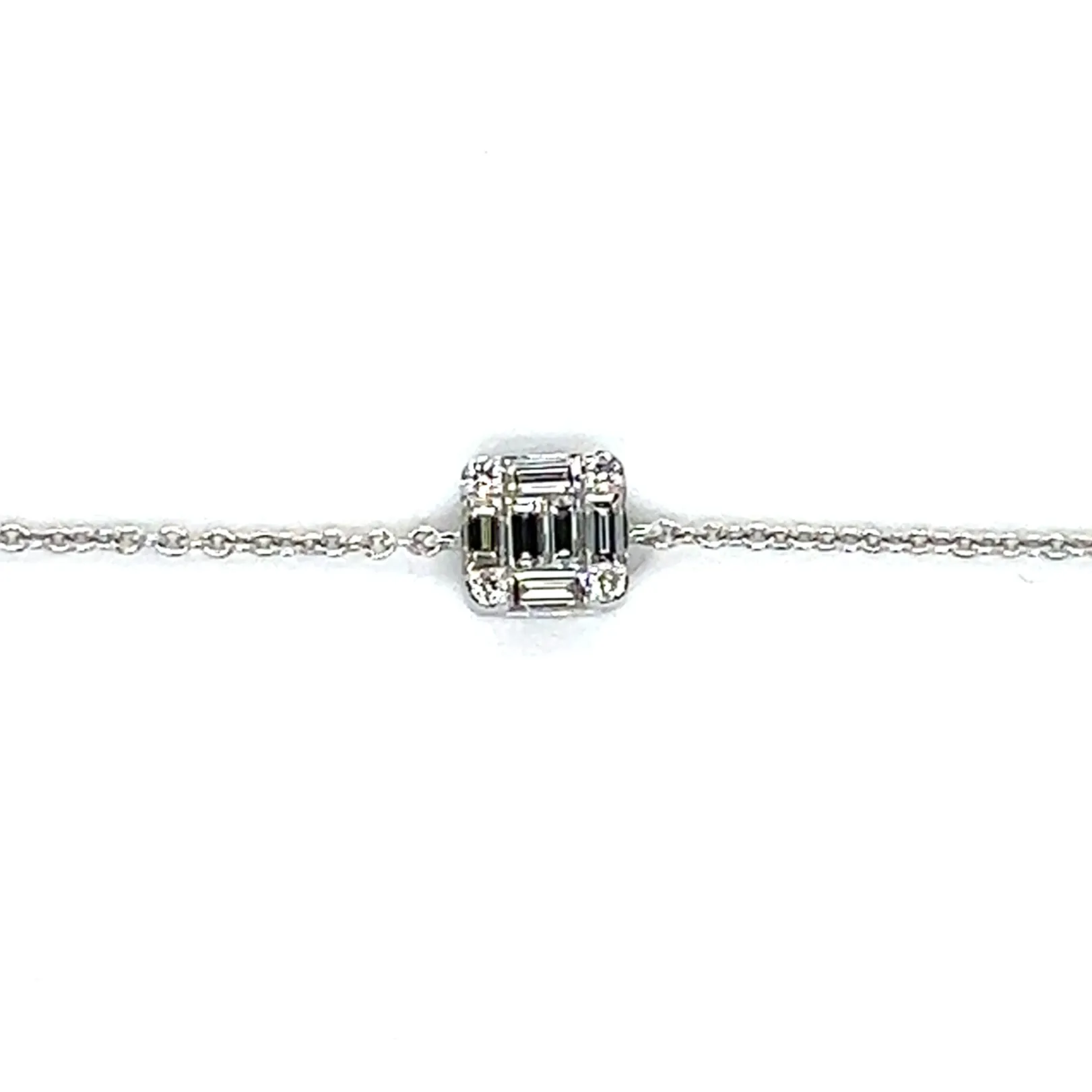 White Gold Baguette Cut Diamond Bracelet