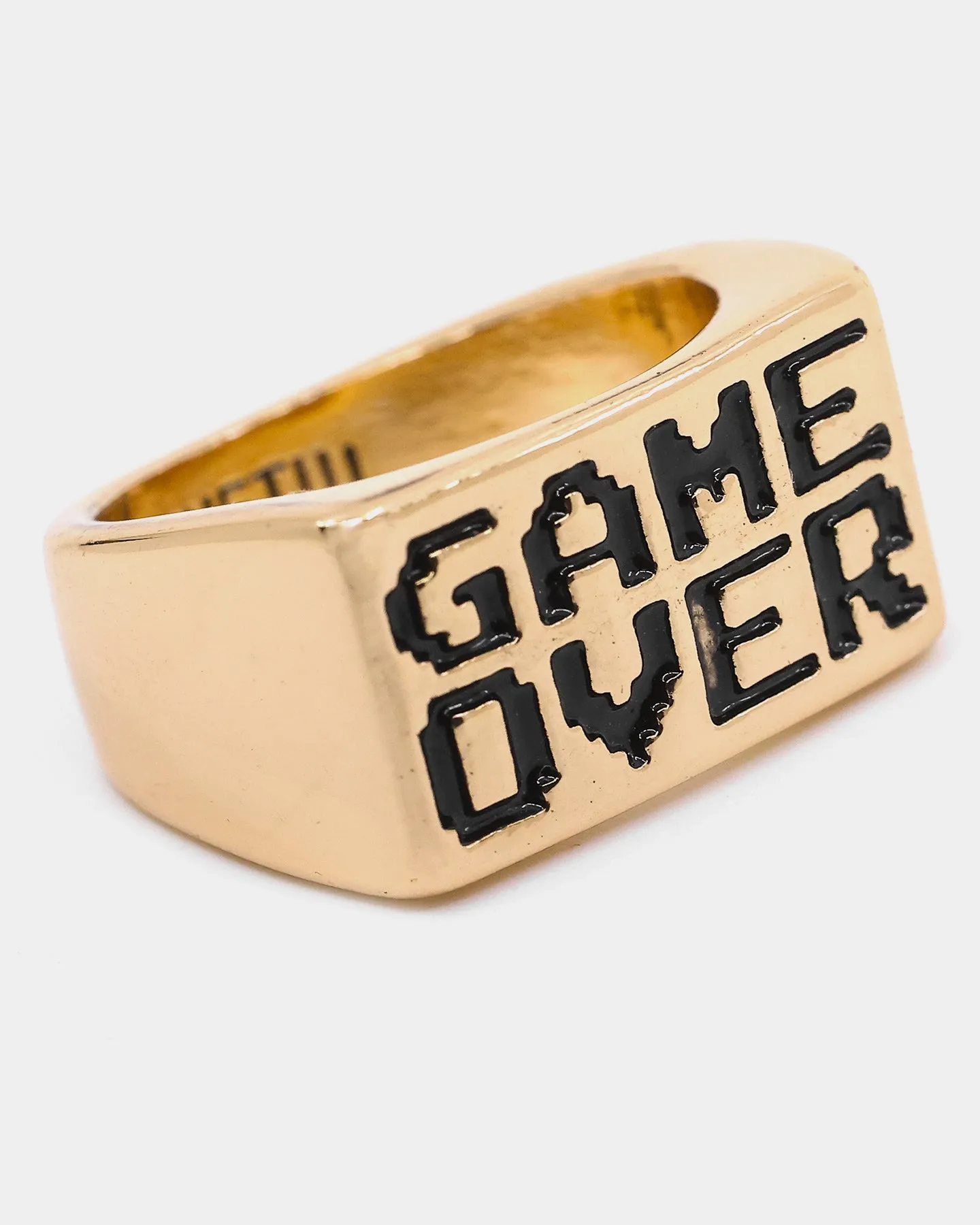 Wild For The Weekend Game Over Signet Ring (Medium) Gold