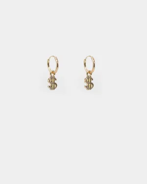 Wild for the Weekend Money Hoop Drop Earring Set Gold