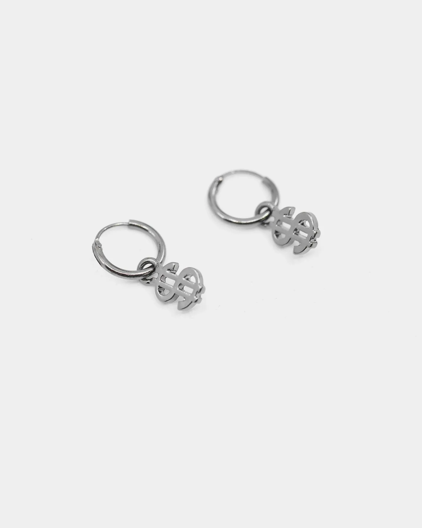 Wild for the Weekend Money Hoop Drop Earring Set Gunmetal