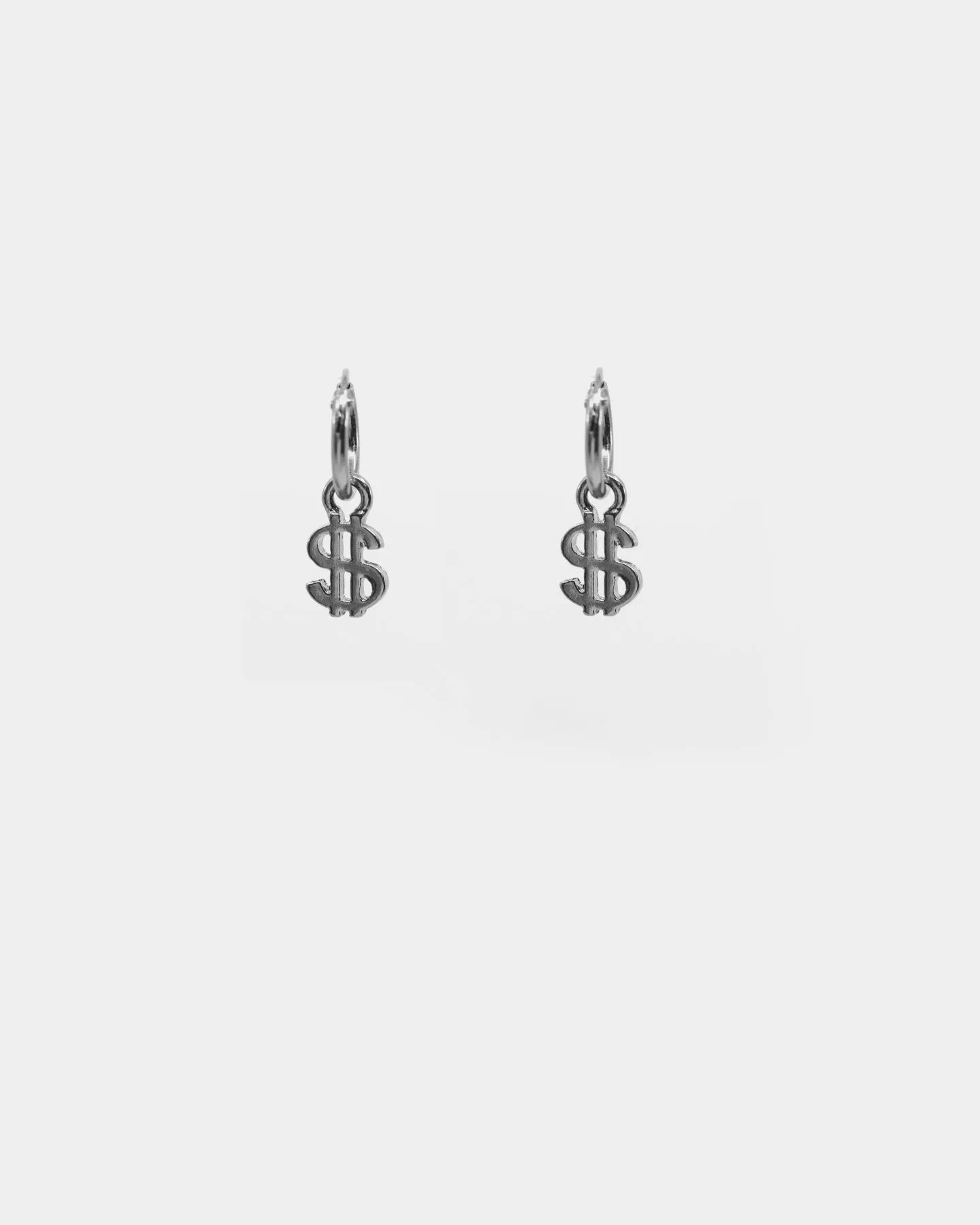 Wild for the Weekend Money Hoop Drop Earring Set Gunmetal