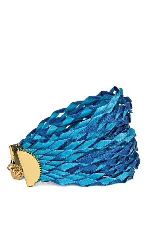 Zig Zag Blue Silk Bracelet